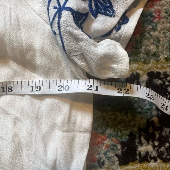 Lulus Tale to Tell Blue and Ivory Embroidered Shift Dress XL - Picture 6 of 6